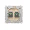 SIMON BASIC Fibra óptica/óptica doble toma SC/APC, beige