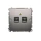 SIMON BASIC Fibra ottica / presa doppia SC/APC ottica, acciaio inox