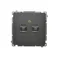 SIMON BASIC Fibra ottica/presa doppia SC/APC ottica, grafite mat