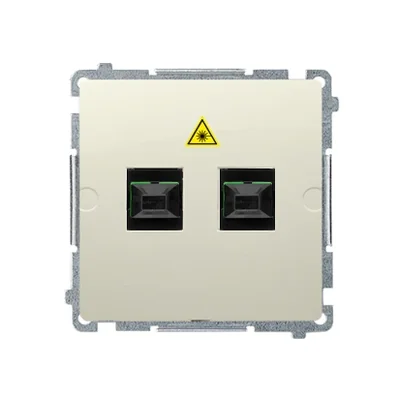 SIMON BASIC Glasfaser/optische Doppelsteckdose SC/APC beige