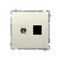 SIMON BASIC Gniazdo antenowe typu „F” + komputerowe RJ45 kategoria 6 beżowy