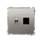 SIMON BASIC Gniazdo antenowe typu „F” + komputerowe RJ45 kategoria 6 satynowy metalizowany