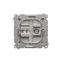 SIMON BASIC Gniazdo antenowe typu „F” + komputerowe RJ45 kategoria 6 srebrny mat metalizowany