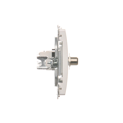 SIMON BASIC Gniazdo antenowe typu "F" + komputerowe RJ45 kategorii 6 (moduł) białe