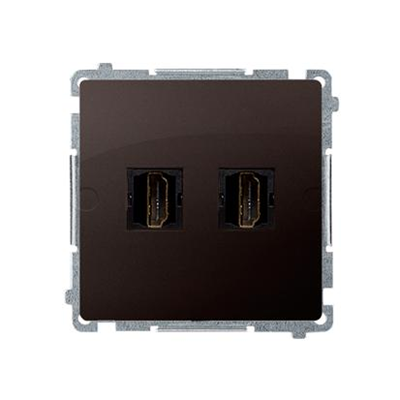 SIMON BASIC Gniazdo HDMI podwójne (moduł) czekoladowy
