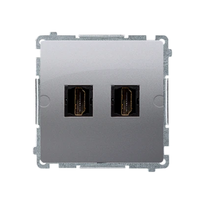 SIMON BASIC Gniazdo HDMI podwójne (moduł) srebrny mat