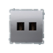 SIMON BASIC Gniazdo HDMI podwójne (moduł) srebrny mat