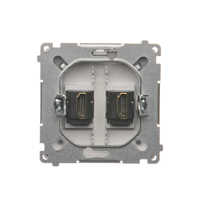 SIMON BASIC Gniazdo HDMI podwójne (moduł) srebrny mat