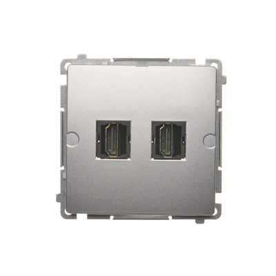 SIMON BASIC Gniazdo HDMI podwójne (moduł) srebrny mat