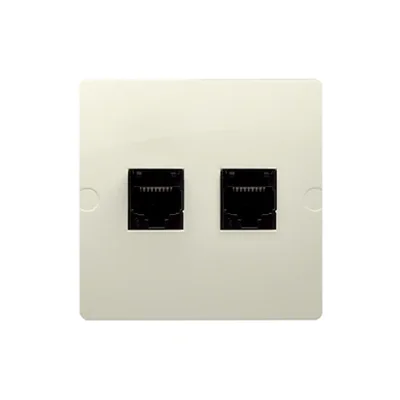 SIMON BASIC Gniazdo komputerowe RJ45 kategoria 5e + telefoniczne RJ11 (moduł) beżowy