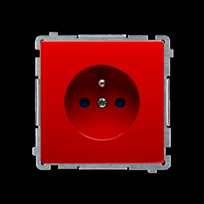 SIMON BASIC Gniazdo wtyczkowe z uziemieniem 16A 230V czerwone