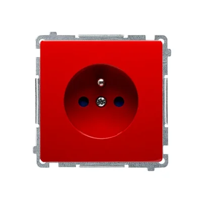 SIMON BASIC Gniazdo wtyczkowe z uziemieniem 16A 230V czerwone