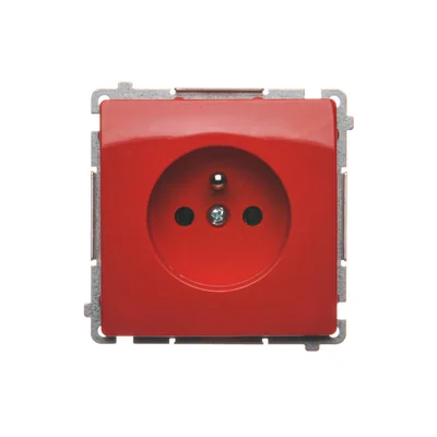 SIMON BASIC Gniazdo wtyczkowe z uziemieniem 16A 230V czerwone