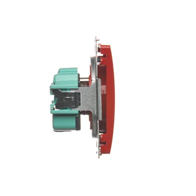 SIMON BASIC Gniazdo wtyczkowe z uziemieniem 16A 230V czerwone