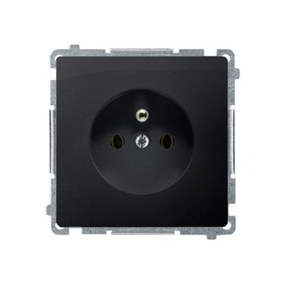 SIMON BASIC Gniazdo wtyczkowe z uziemieniem (moduł) 16A 230V szybkozłącza grafit mat