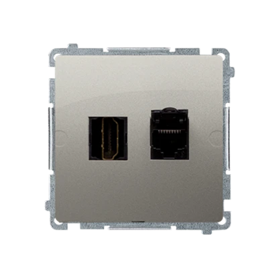SIMON BASIC HDMI + RJ45 category 6 (module) satin socket