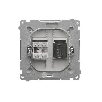 SIMON BASIC HDMI + RJ45 category 6 (module) satin socket