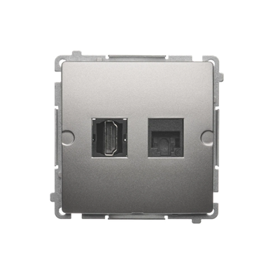 SIMON BASIC HDMI + RJ45 category 6 (module) satin socket