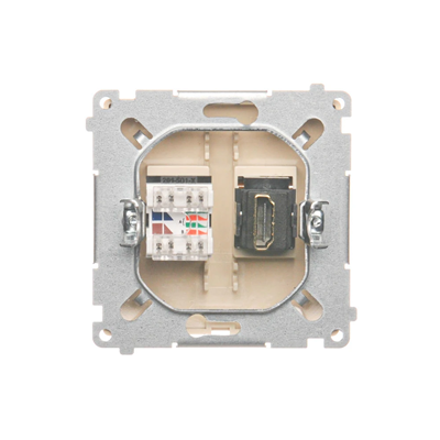 SIMON BASIC HDMI + RJ45 socket category 6 (module) beige