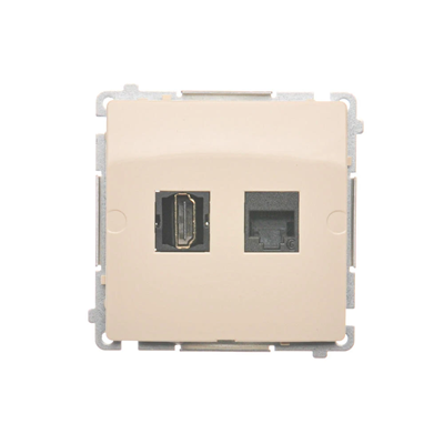SIMON BASIC HDMI + RJ45 socket category 6 (module) beige