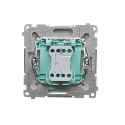 SIMON BASIC Jednorozpínací tlačítko bez piktogramu (modul) 10AX 250V rychlospojky, saténová metalíza