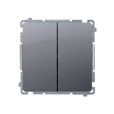 SIMON BASIC Kerzenschalter mit Hintergrundbeleuchtung (Modul) 10AX 230V silber matt