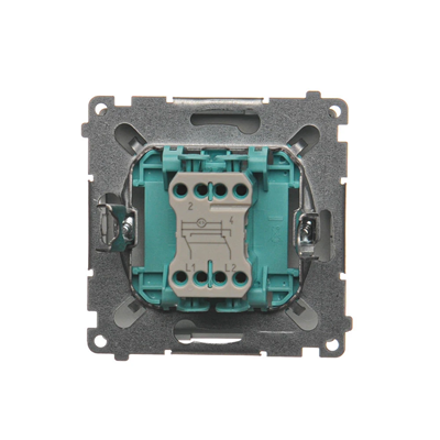 SIMON BASIC Łącznik krzyżowy z podświetleniem LED (moduł) 10AX 230V srebrny mat