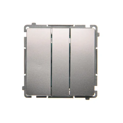 SIMON BASIC Łącznik potrójny 10A 250V srebrny mat