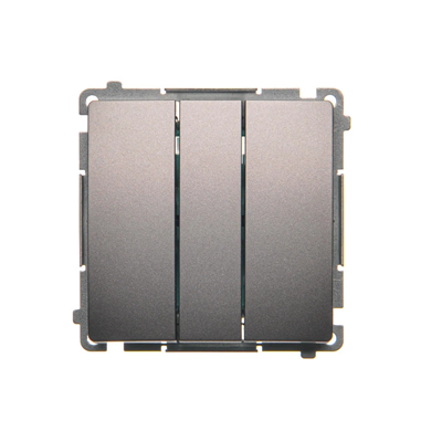 SIMON BASIC Łącznik potrójny 10A 250V stal inox