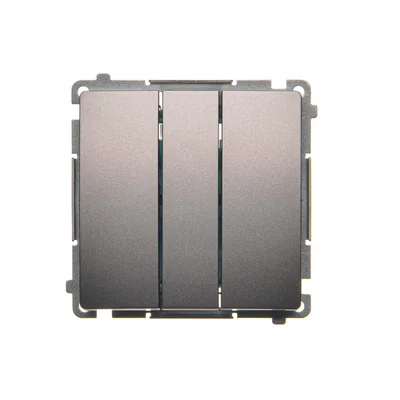 SIMON BASIC Łącznik potrójny 10A 250V stal inox