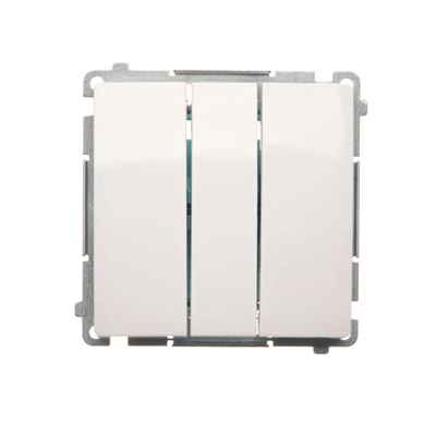 SIMON BASIC Łącznik potrójny z podświetleniem LED 10A 250V biały