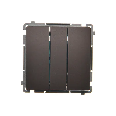 SIMON BASIC Łącznik potrójny z podświetleniem LED 10A 250V czekoladowy