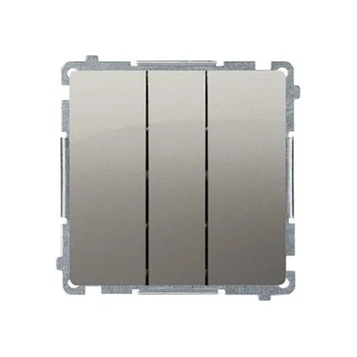 SIMON BASIC Łącznik potrójny z podświetleniem LED 10A 250V satynowy