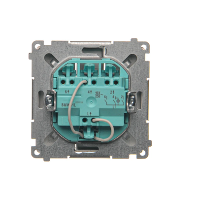 SIMON BASIC Łącznik potrójny z podświetleniem LED 10A 250V stal inox