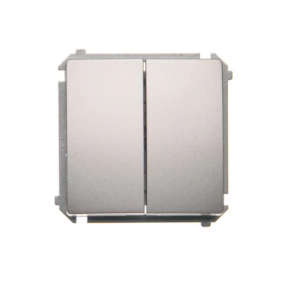 SIMON BASIC Łącznik schodowy podwójny (moduł) 10AX 230V srebrny mat