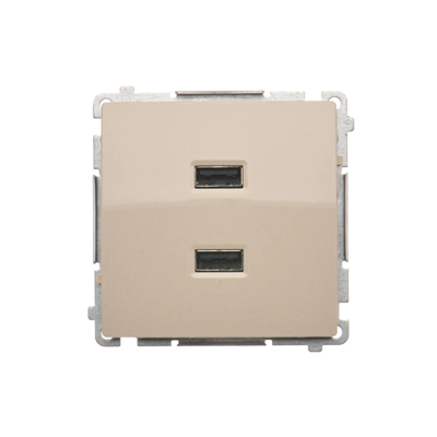 SIMON BASIC Ladegerät 2xUSB 2,1A 5V DC 230V beige