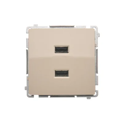 SIMON BASIC Ladegerät 2xUSB 2,1A 5V DC 230V beige