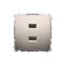 SIMON BASIC Ladegerät 2xUSB 2,1A 5V DC 230V satiniert