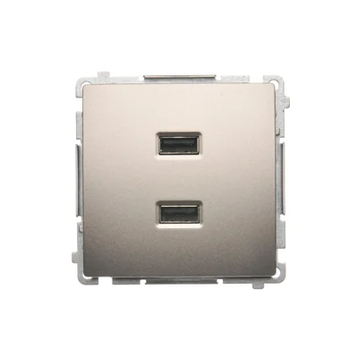 SIMON BASIC Ładowarka 2xUSB 2,1A 5V DC 230V satynowy