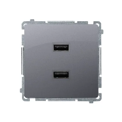 SIMON BASIC Nabíječka 2xUSB 2.1A 5V DC 230V matná stříbrná