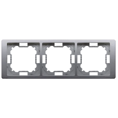 SIMON BASIC NEOS 3-fach Universalrahmen, horizontal und vertikal, Edelstahl