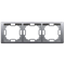 SIMON BASIC NEOS 3-fach Universalrahmen, horizontal und vertikal, Edelstahl