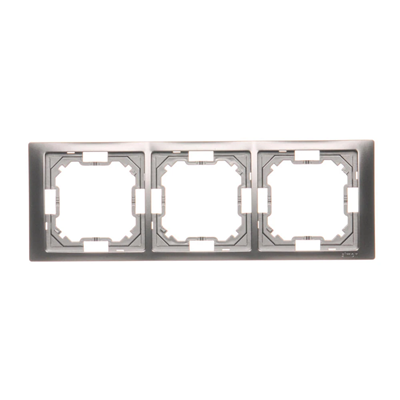 SIMON BASIC NEOS 3-fach Universalrahmen, horizontal und vertikal, Edelstahl