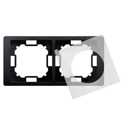 SIMON BASIC NEOS Cadre double pour version étanche aux éclaboussures IP44 avec jeu de joints graphite mat