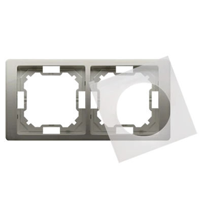 SIMON BASIC NEOS Double frame for IP44 splash-proof version with satin gasket set