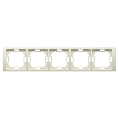 SIMON BASIC NEOS Marco universal de 5 plazas, horizontal y vertical, beige