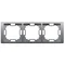 SIMON BASIC NEOS Marco universal triple, horizontal y vertical, acero inoxidable