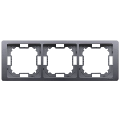 SIMON BASIC NEOS Marco universal triple, horizontal y vertical, plata mate
