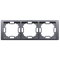 SIMON BASIC NEOS Marco universal triple, horizontal y vertical, plata mate