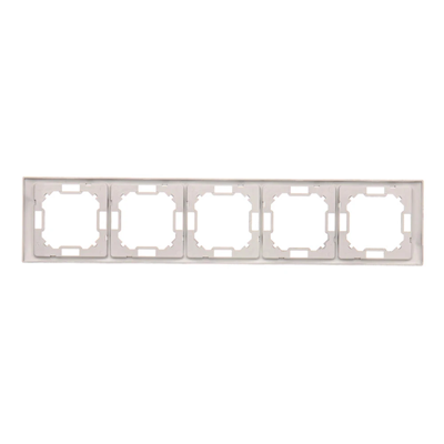 SIMON BASIC NEOS Ramka 5-krotna uniwersalna poziom i pion stal inox